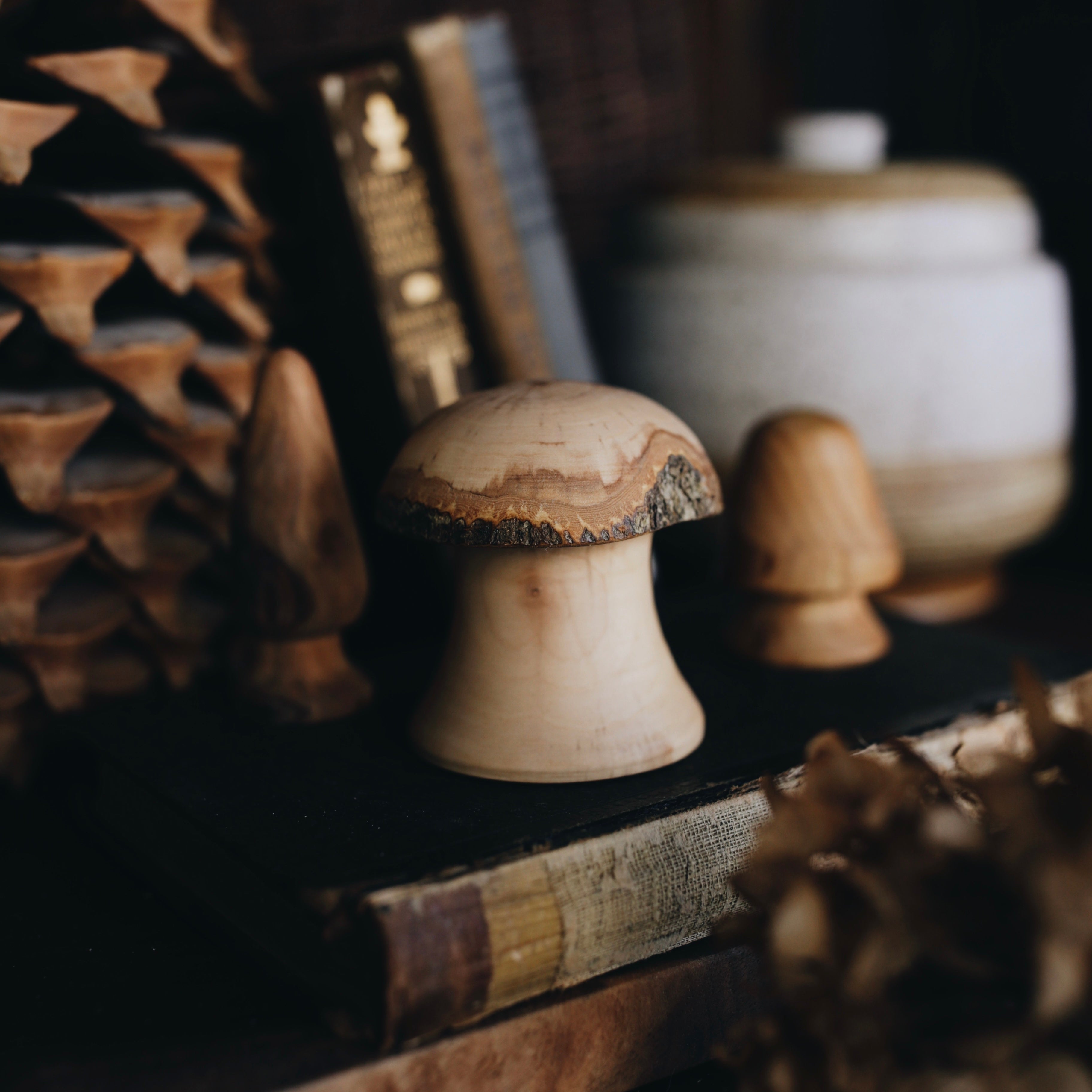 Wood Carved Mushroom