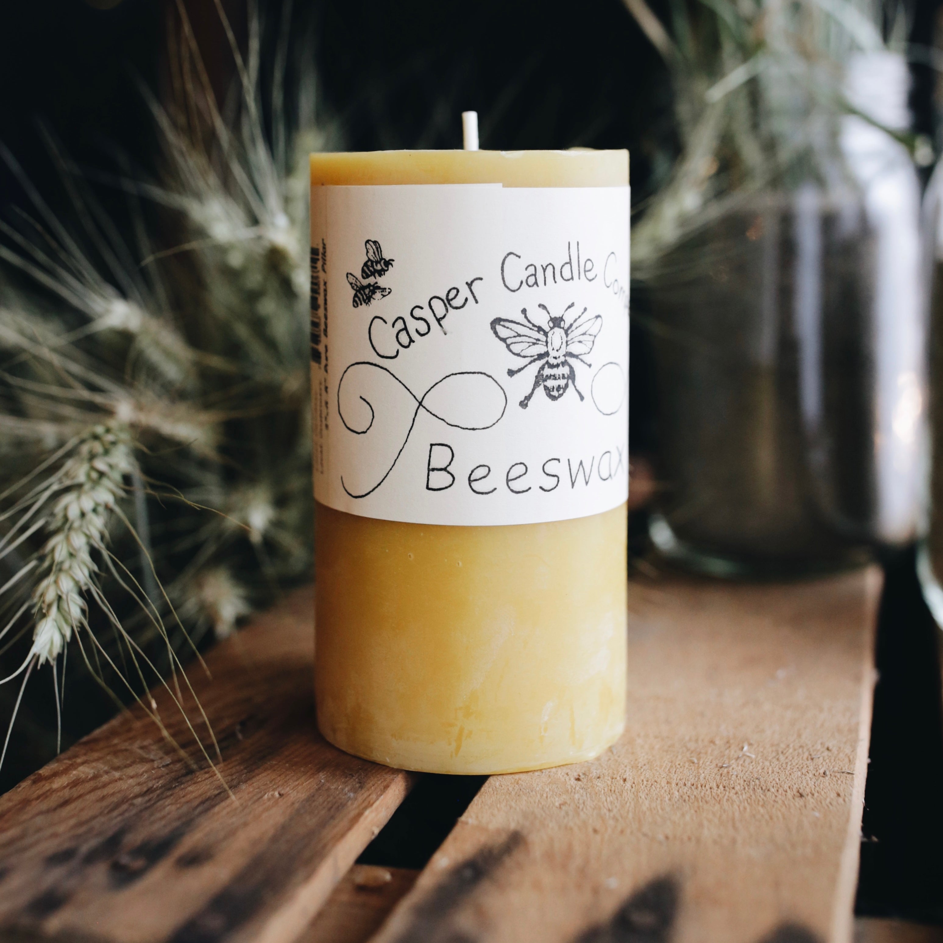 100% Beeswax Pillar Candle